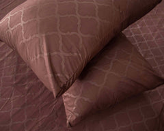 DOUBLE STRIPE BED SHEET (3 PCS FITTED) CHOCOLATE