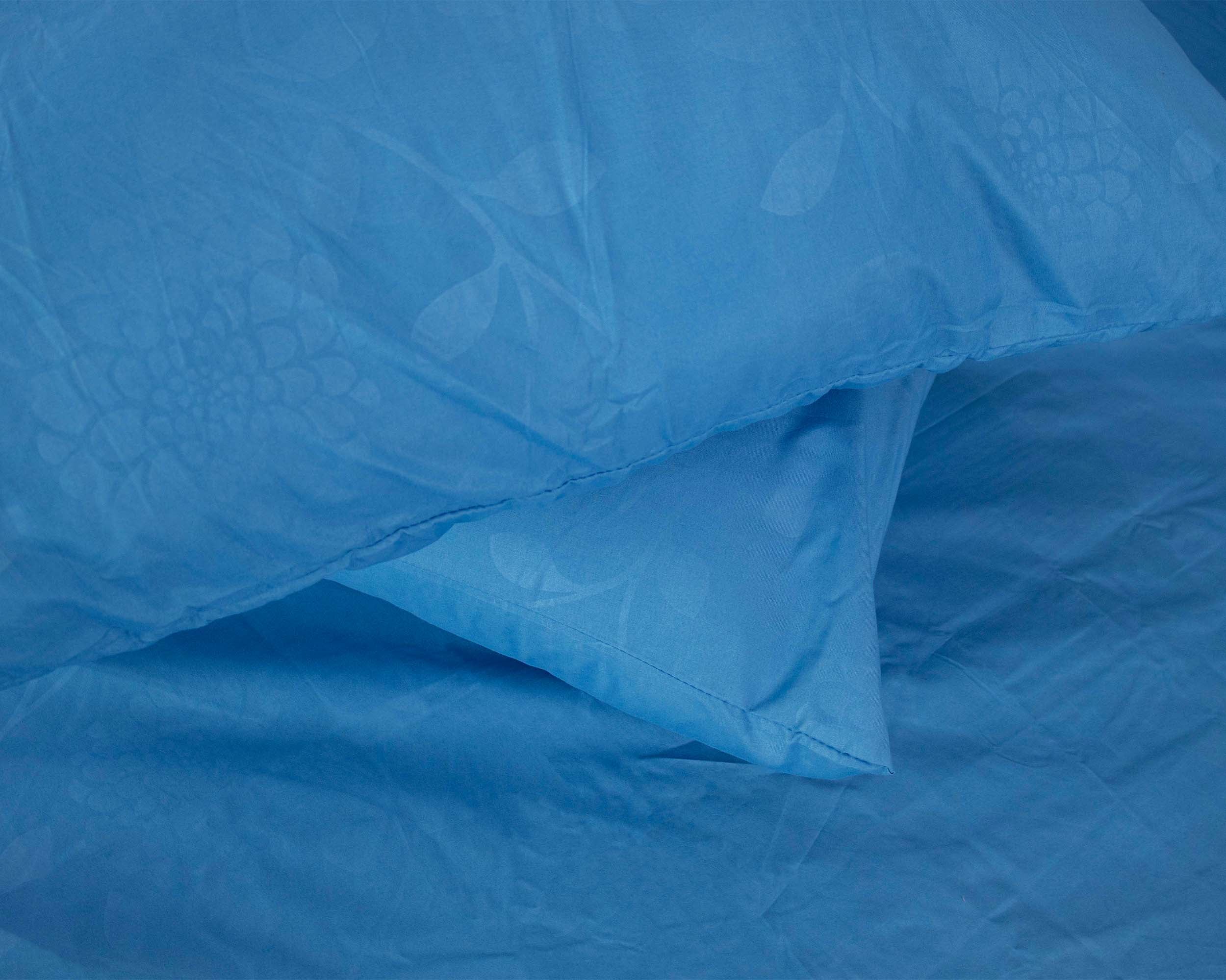 DOUBLE STRIPE BED SHEET (3 PCS FITTED) BLUE